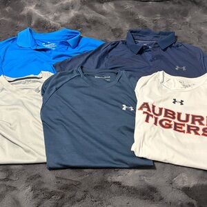 Under Armour Men's Blue and White Shirt Collection